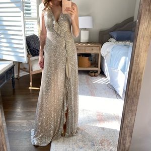 Red dress boutique sequin maxi dress